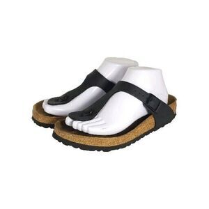 Birkenstock Women's Gizeh EU38 US7 Black Birko-Flor T-strap Thong Sandals Shoes